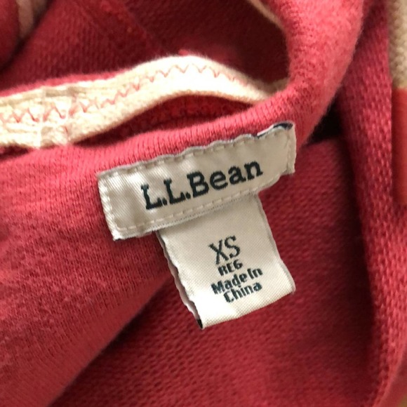 L.L. Bean Spring Summer Zip Hoodie Light Red - XS - Picture 5 of 7